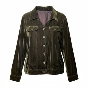 BROWN VELVET JEAN JACKET STYLE, FULLY LINED, 6-8, CUFF DETAIL, MADE TO ORDER